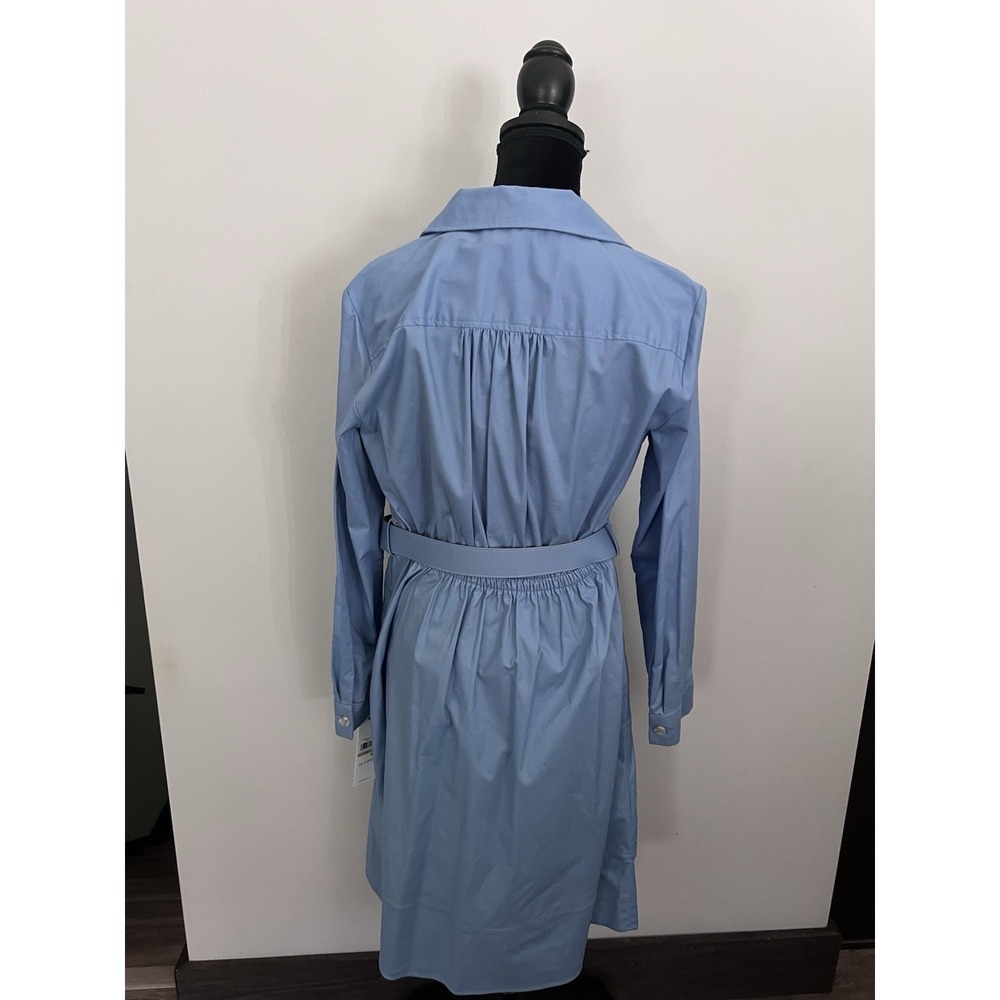 Calvin Klein Womens Belted Shirt Dress Long Sleeve Lightweight Blue Size 12 - Picture 5 of 13